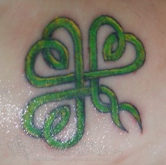 Green Celtic Clover Tattoo Design