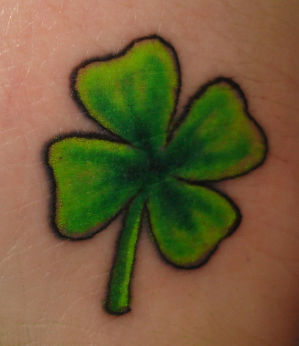 Green Clover Leaf Tattoo Image