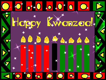 Happy Kwanzaa Glitter Candles Image