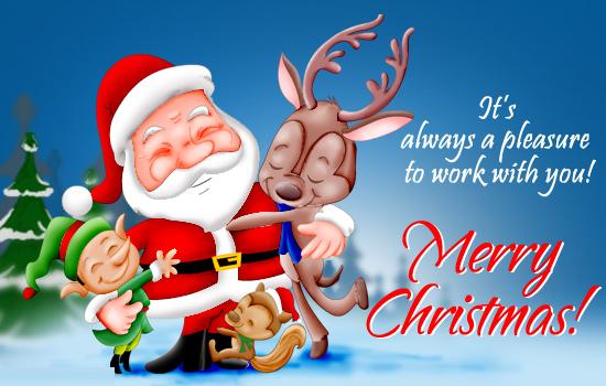 It Always Pleasure To Work With You Funny Christmas Wishes Animated Image