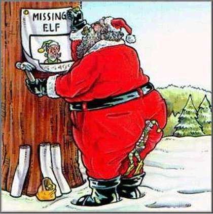 Missing Elf Funny Santa Claus Christmas Joke