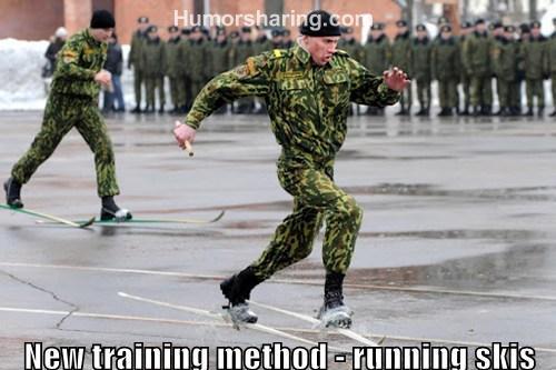 New Training Method Running Skis Funny Army