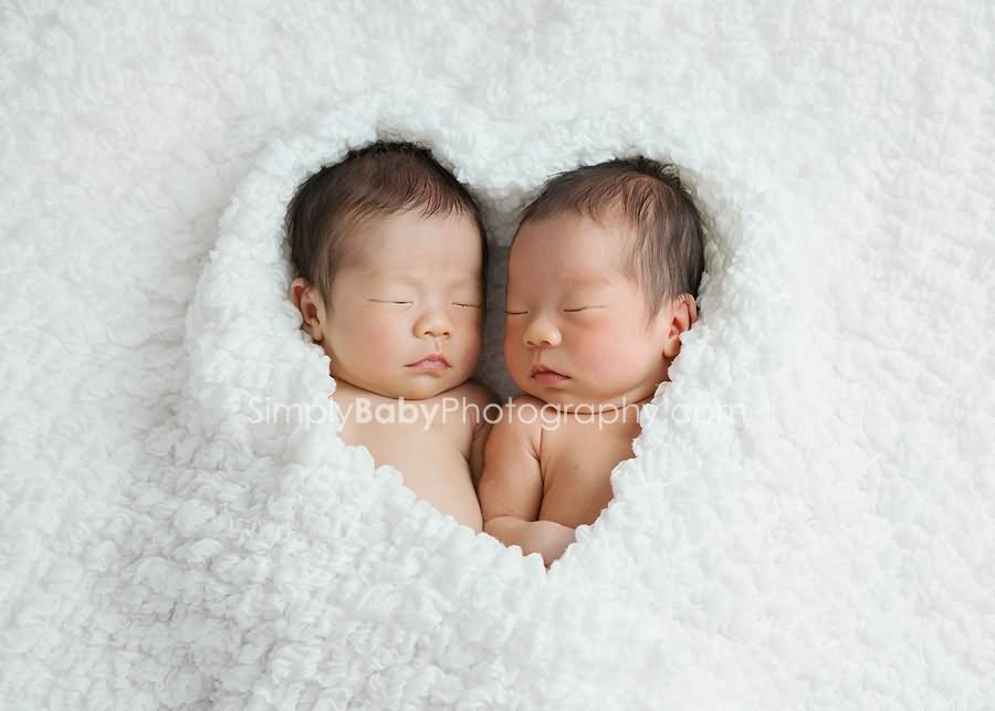 Newborn Babies Sleeping In Heart