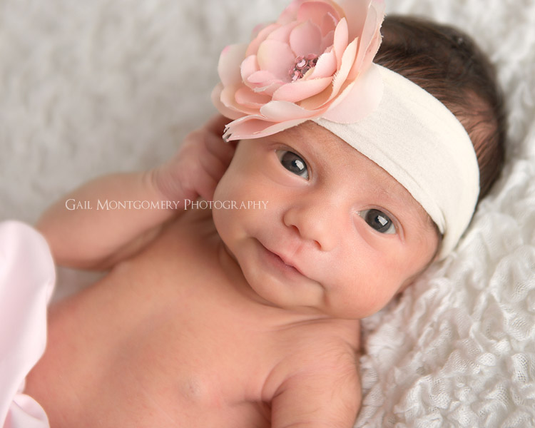 Newborn Baby With Flower Headband