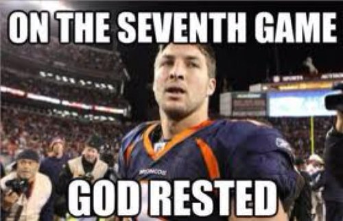 On The Seventh Game God Rested Funny Sport Joke Meme