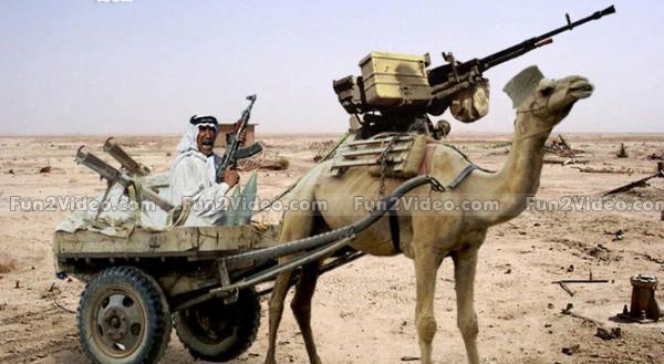 One Man Army Camel Gun Funny Picture