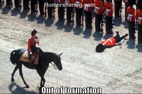 Out Of Formation Army Sit On The Horse Funny Picture