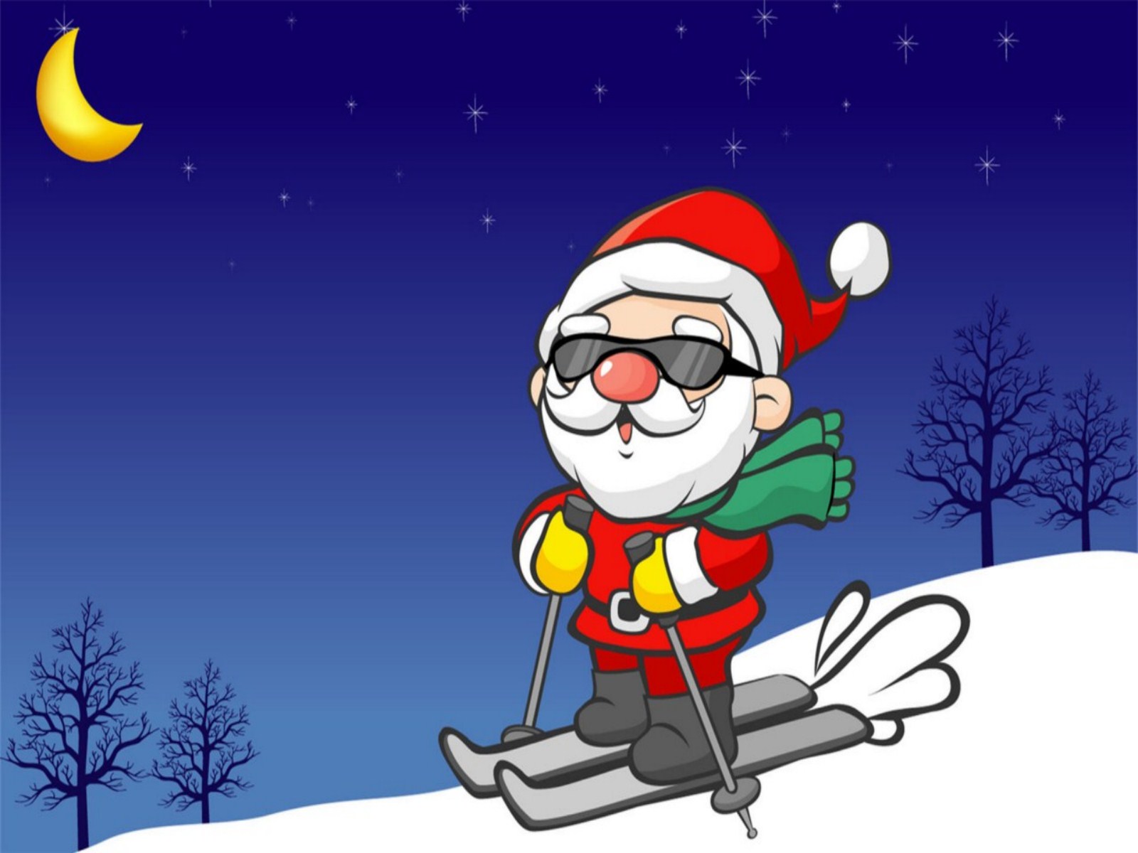 Santa Claus Skating And Smiley Face Clipart Funny Christmas