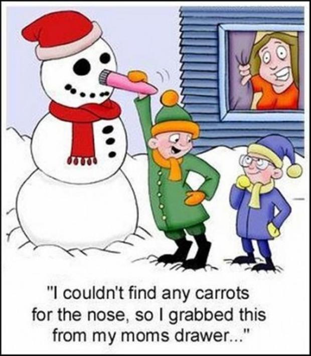 Snowman Look Like Santa Claus Funny Christmas