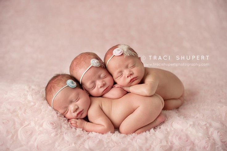 Three Newborn Babies Sleeping