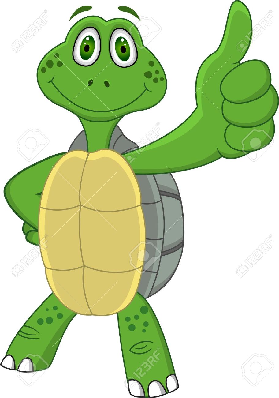 Tortoise With Thumb up Funny Clipart