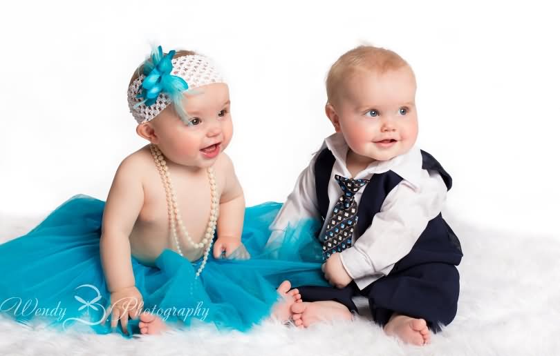 Twin Baby Boy And Girl Image