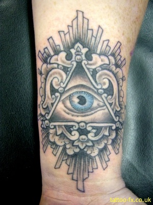 Amazing Illuminati Eye Tattoo On Wrist