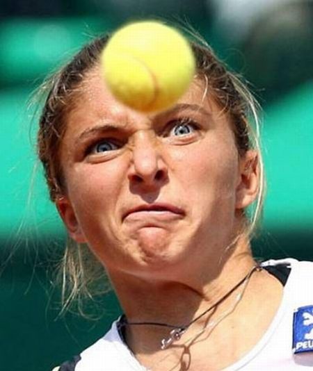 Angry Face Funny Tennis Player
