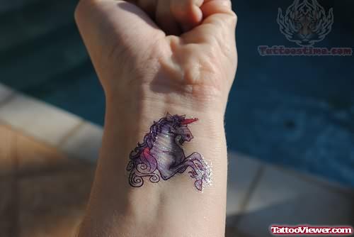 Awesome Unicorn Tattoo On Wrist