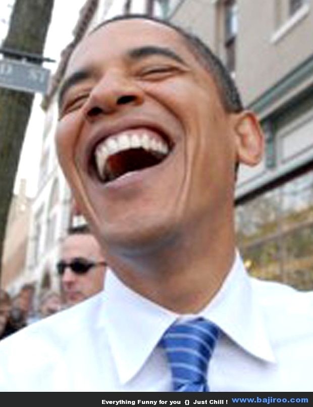 Barack Obama Funny Laughing Image