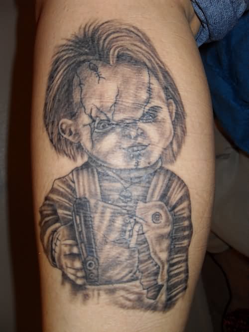 Chucky Head Tattoo.