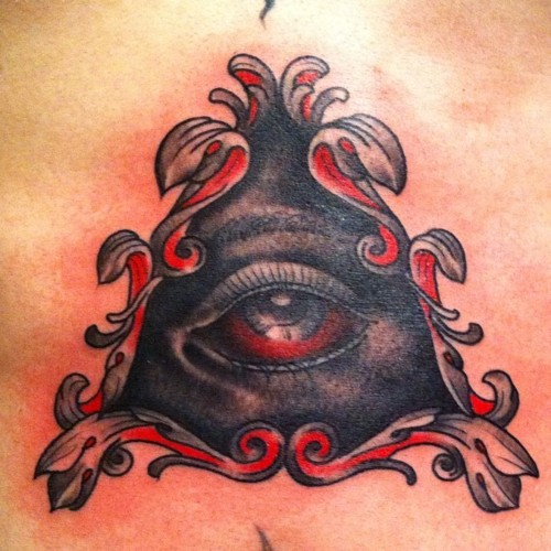 Black And Red Illuminati Eye Tattoo Design