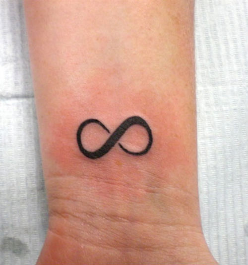 Black Math Infinity Tattoo On Wrist