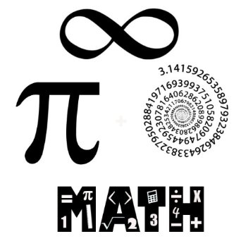 Black Math Pi And Infinity Tattoo Stencil