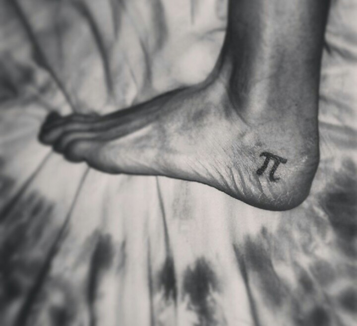 Black Math Pi Tattoo On Heel