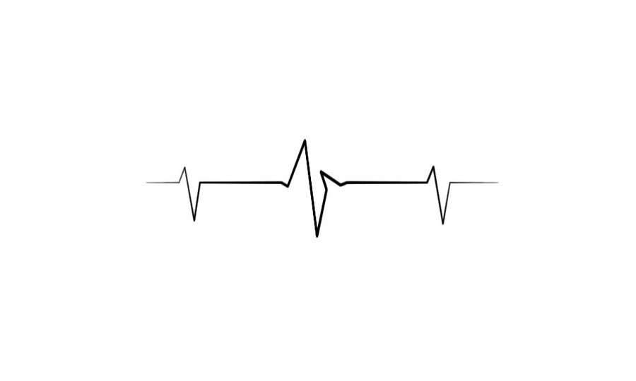 Black Simple Heartbeat Tattoo Stencil By Campinoacids