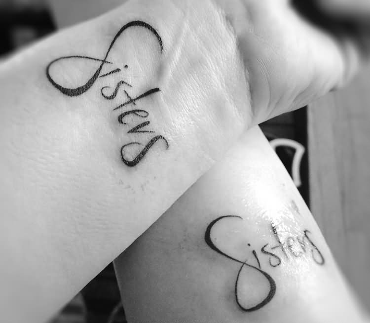 Black Sisters Tattoo On Wrist