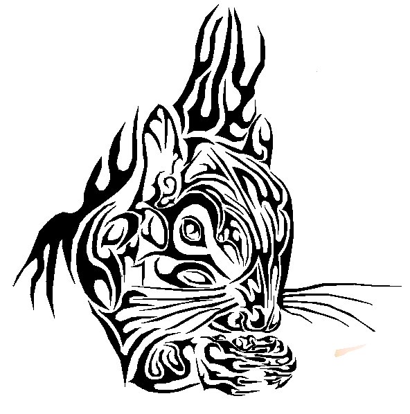 Black Tribal Squirrel Tattoo Stencil By Jeo