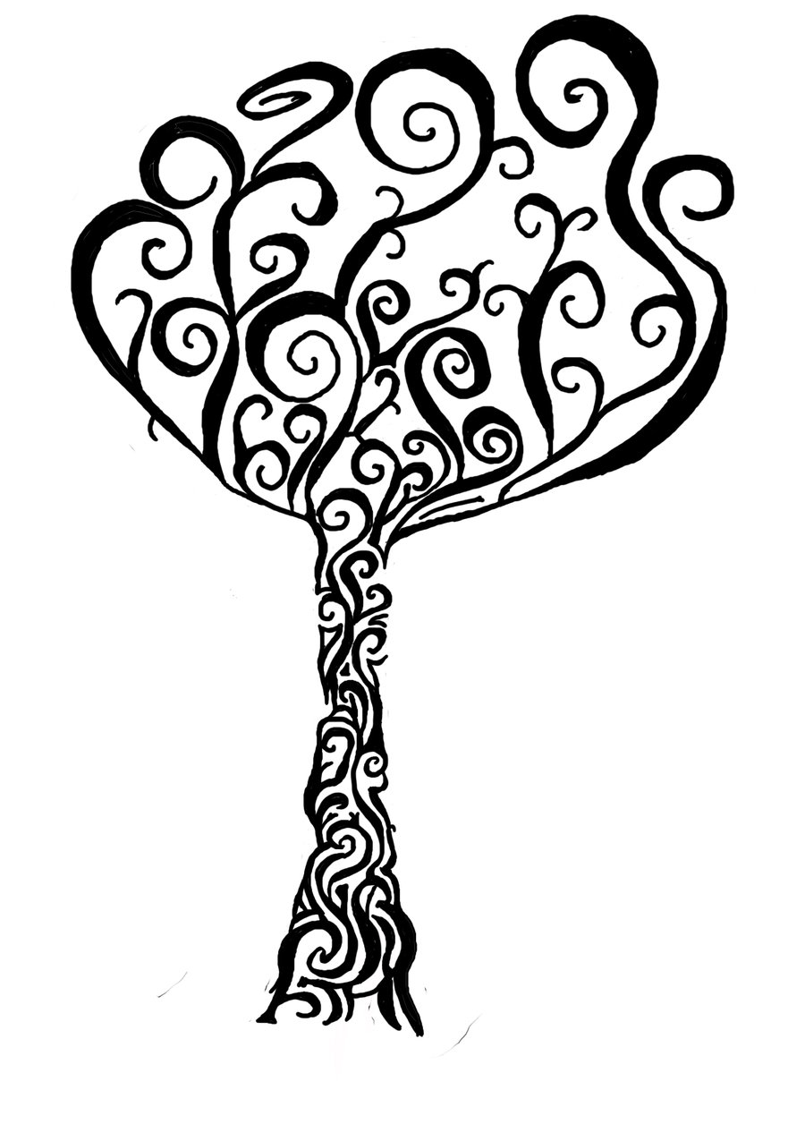 Black Tribal Tree Tattoo Stencil By Buffybot101