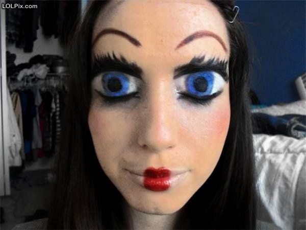 Blue Eyes Girl Funny Makeup