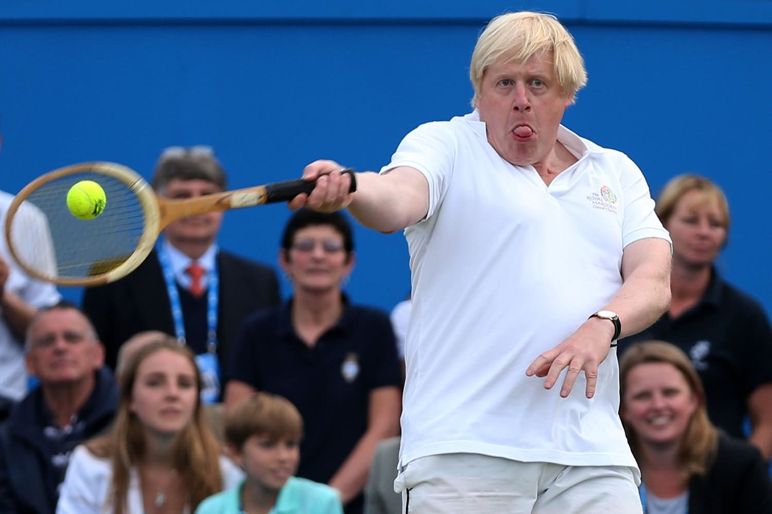Boris Johnson Playing Tennis And Making Funny Face
