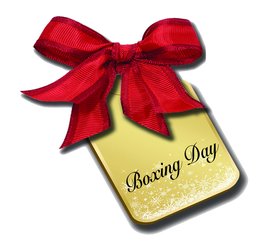 Boxing Day Tag With Red Bow