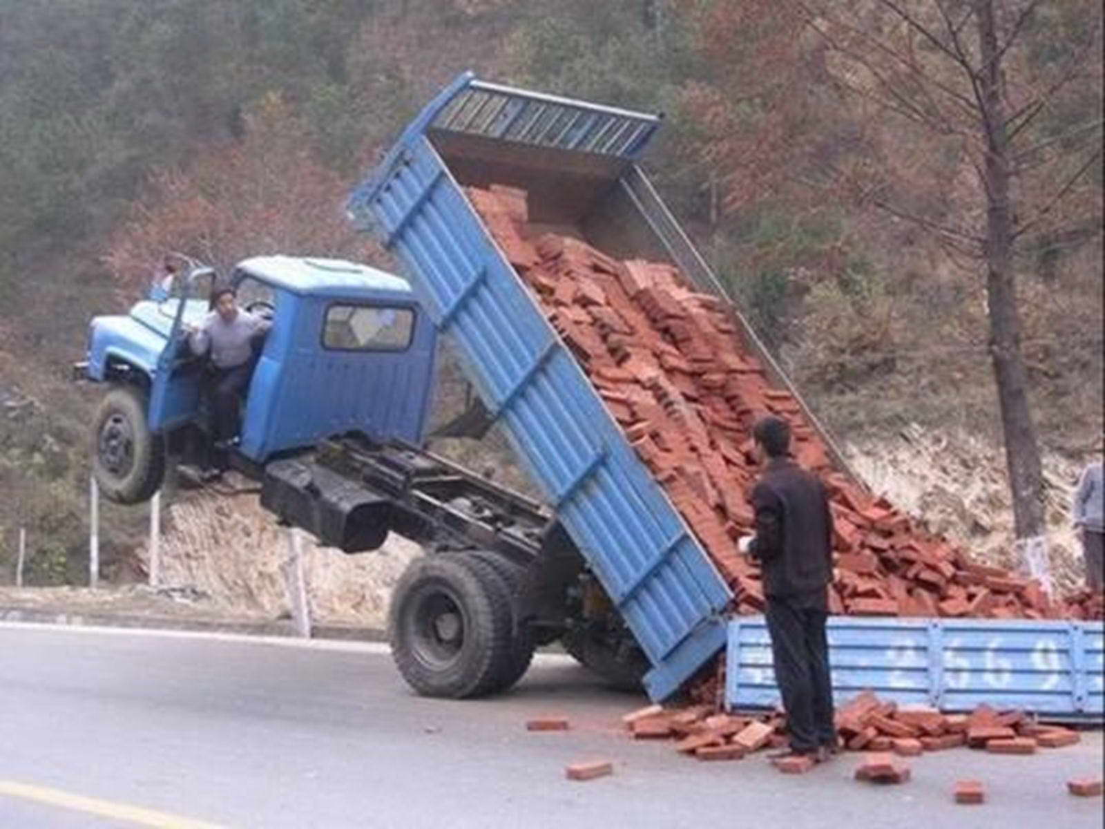 Bricks Truck Funny Accident
