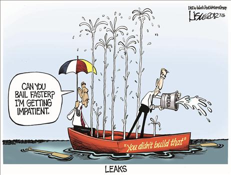 Can You Bail Faster Funny Obama Cartoon