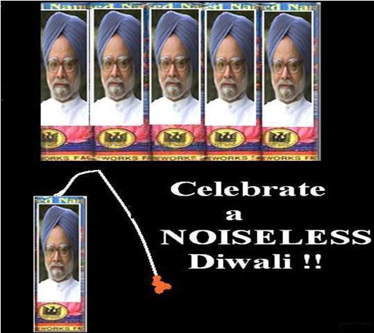 Celebrate Diwali With Manmohan Singh Funny Picture For Whatsapp