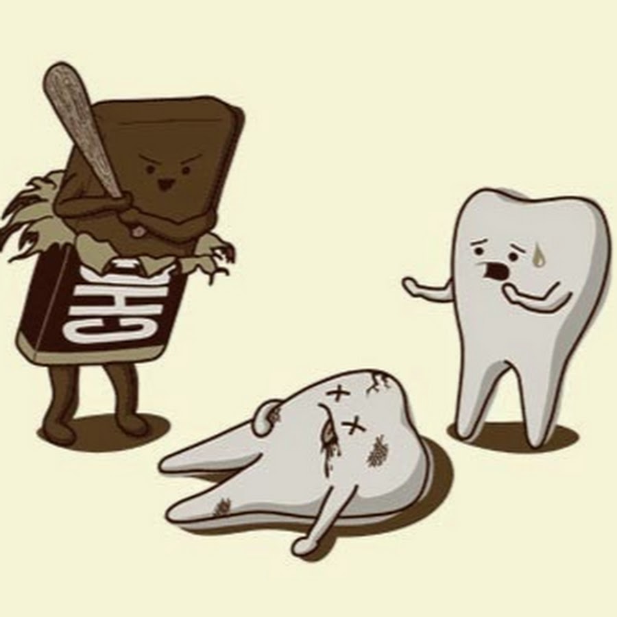 Chocolate Damage Teeth Funny Picture