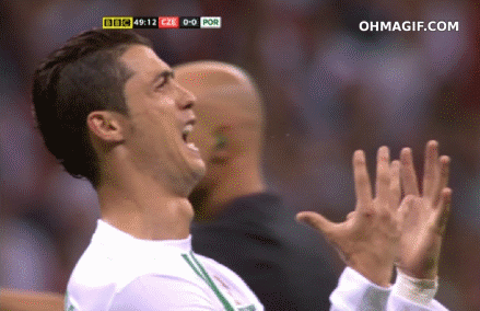 Christiano Ronaldo Screaming Expression Funny Gif