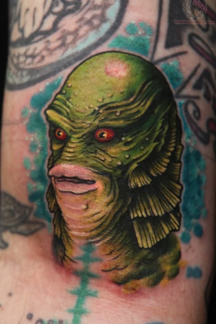 Colorful Monster Creature Tattoo Design