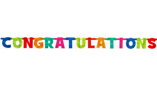 Congratulations Colorful Letters Banner Image