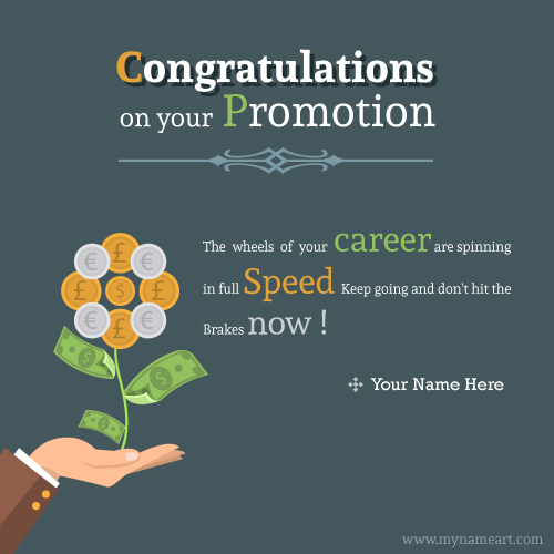 Congratulations On Your Promotion The Wheels Of Your Career Are Spinning In Full Speed