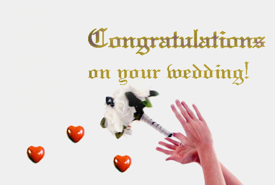 Congratulations On Your Wedding Hearts And Flowers For You Animated Picture