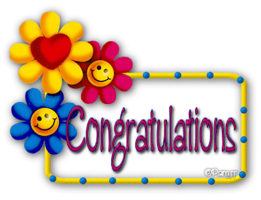 Congratulations Smiley Flowers Animated Image