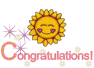 Congratulations Smiley Sun Glitter