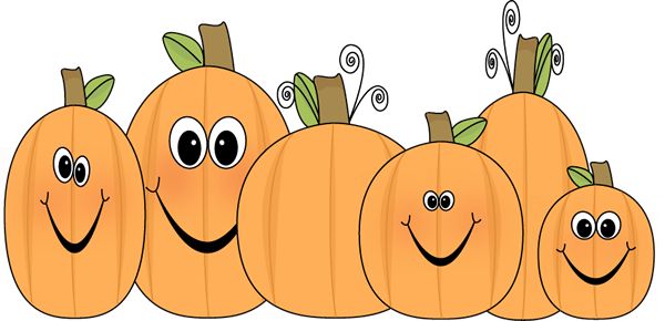 Cute Pumpkins Smiley Faces Funny Clipart