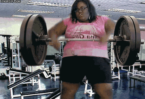 Fat Girl Doing Exercise Funny Gif