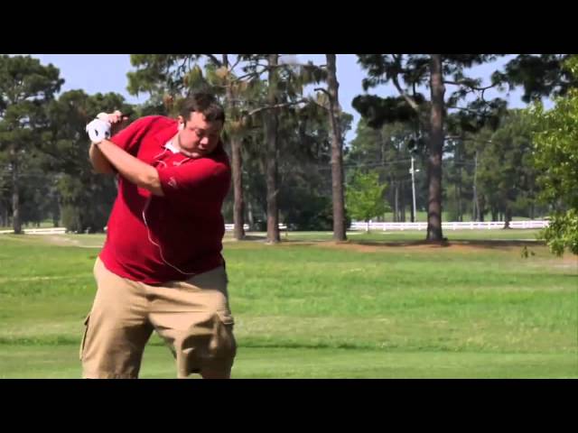 Fat Man Playing Funny Golf