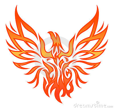 Fire Flying Eagle Tattoo Design