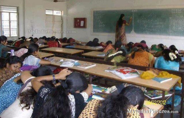 Funny College Students Sleeping In The Class