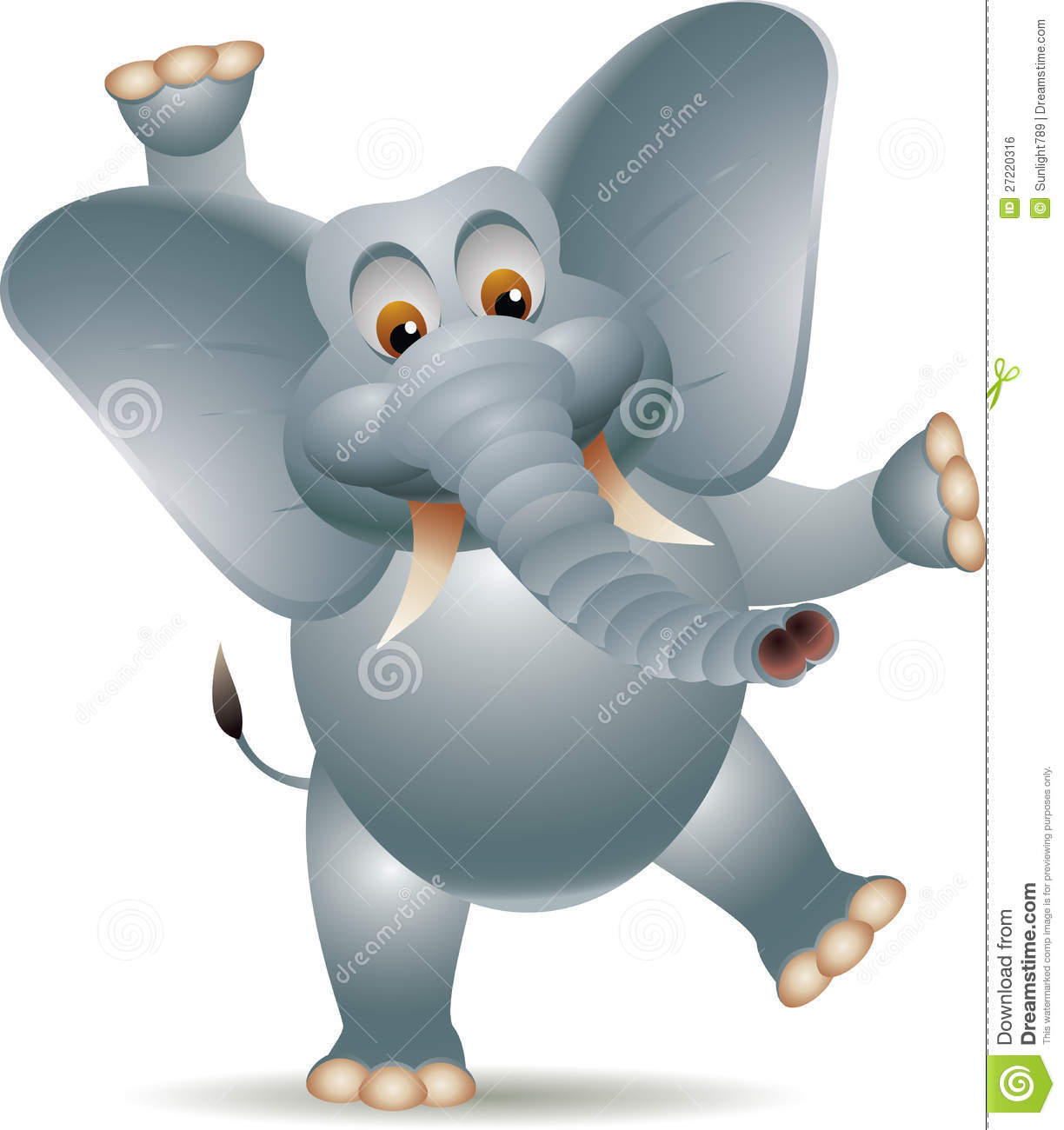 Funny Elephant Dancing Cartoon