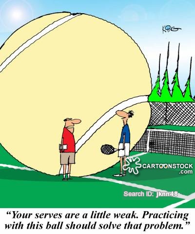 Funny Giant Tennis Ball Cartoon Picture